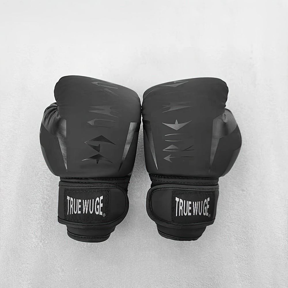 Paire de gants de boxe avec boucle ajustable, rembourrage anti-choc, durables et faciles à nettoyer, conçus pour débutants, novices et professionnels.