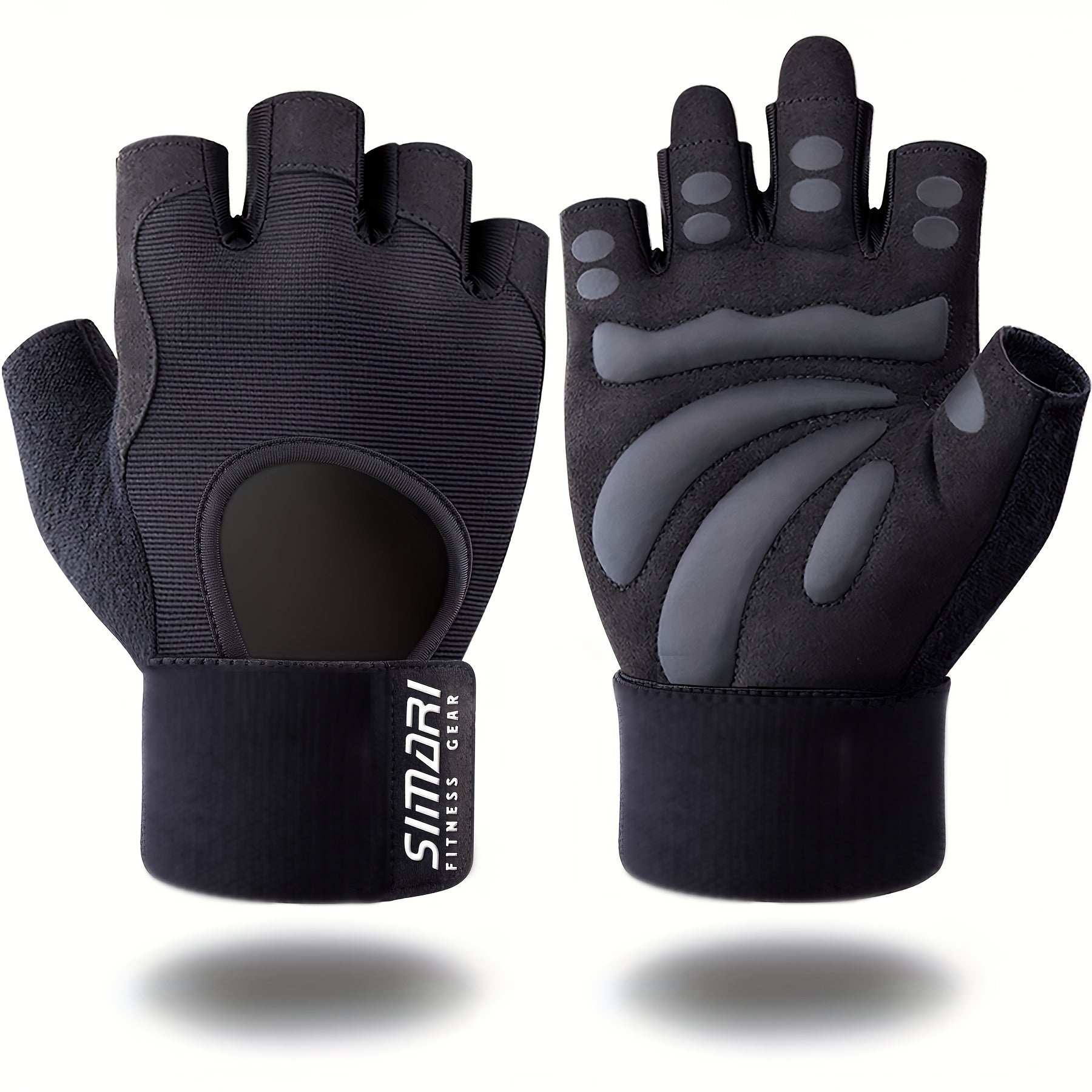 Paire de gants de fitness avec support poignet et paume complète, offrant grip renforcé pour musculation, entraînement et sports indoor/outdoor.