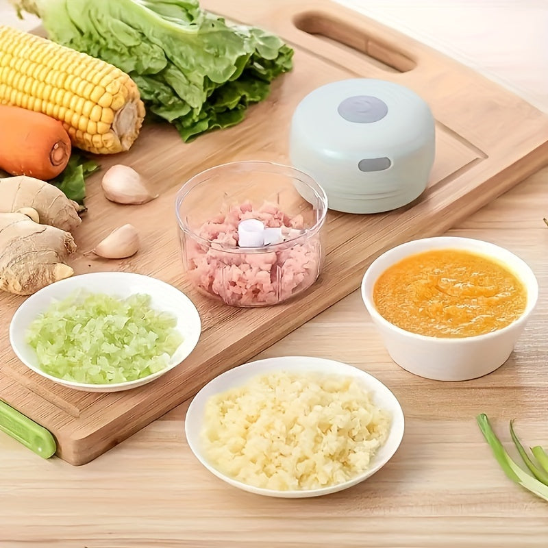 8.45oz Mini Rechargeable Garlic Chopper Meat Grinder, Durable And Sturdy, Ideal For Crushing Garlic, Peppers, Onions, Minced Meat, Nuts And More!