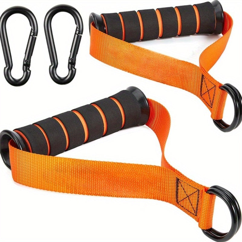 Poignées de câble orange pour bandes de résistance, ergonomiques et durables, adaptées à l’entraînement complet à domicile pour tous niveaux de fitness.