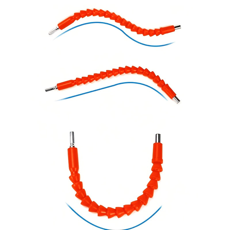 1pc Electric Drill Universal Joint - Orange, Universal Soft Shaft, Electric Screwdriver Drill Bit Extension Holder, Hand Drill Connecting Rod, Multi-functional Flexible Drill Bit Holder - For DIY Enthusiasts &amp; Professionals -