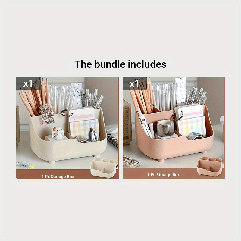 1 Large-capacity Simple Solid-color Five-grid Desktop Storage Multi-functional Storage Box Material Desk Storage Box