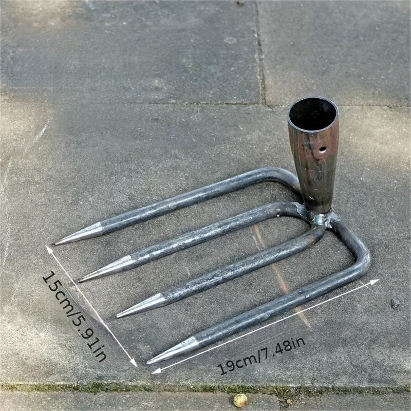 مجرفة فولاذية متينة رباعية الأسنان بدون مقبض، أداة يدوية متعددة الأغراض لإزالة الأعشاب الضارة والحفر والزراعة - مثالية للبطاطا الحلوة والفول السوداني - آلة حرث الحدائق المعدنية