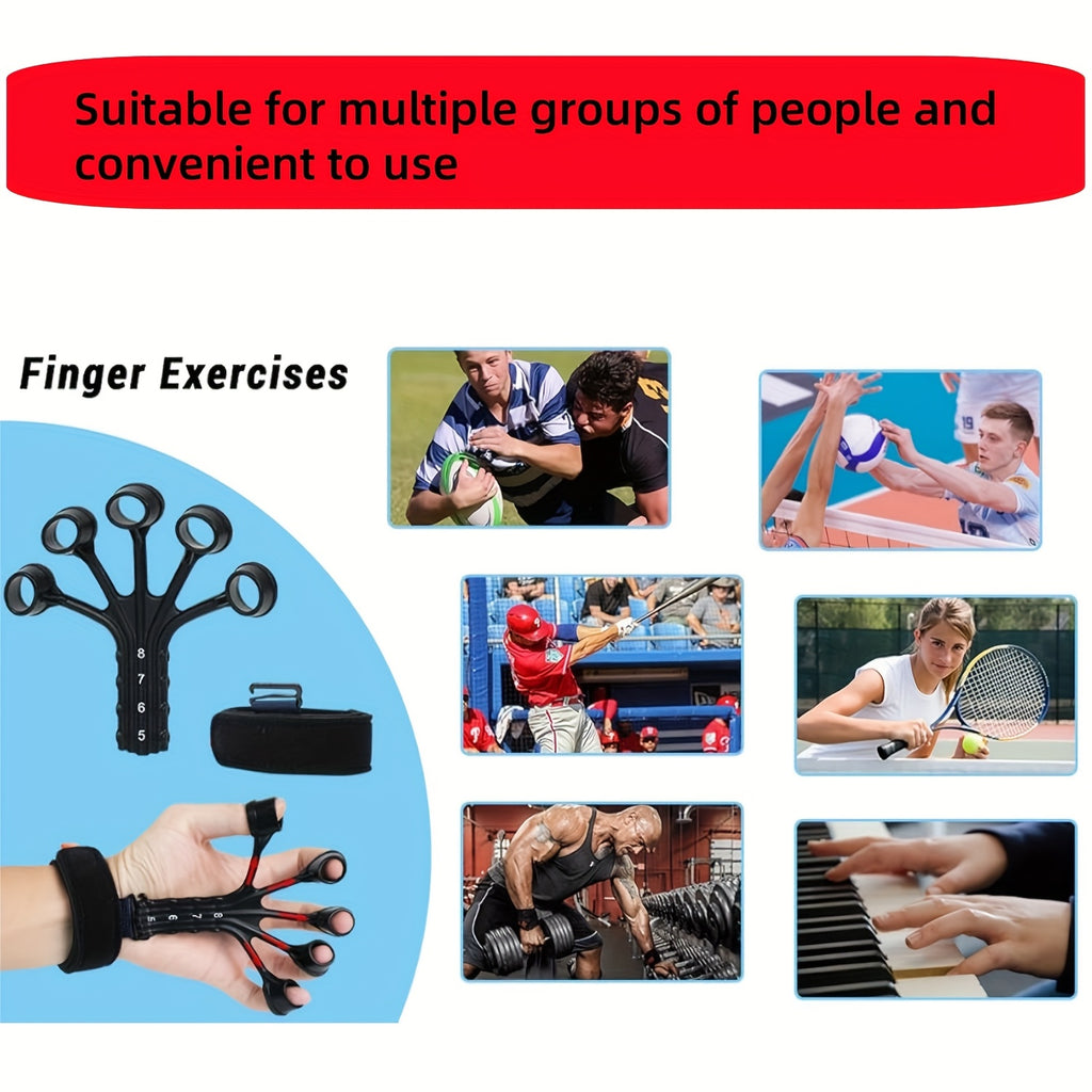 Entraîneur de force en silicone avec exerciteur de doigts, résistance réglable, parfait pour renforcement musculaire, rééducation et usage quotidien.