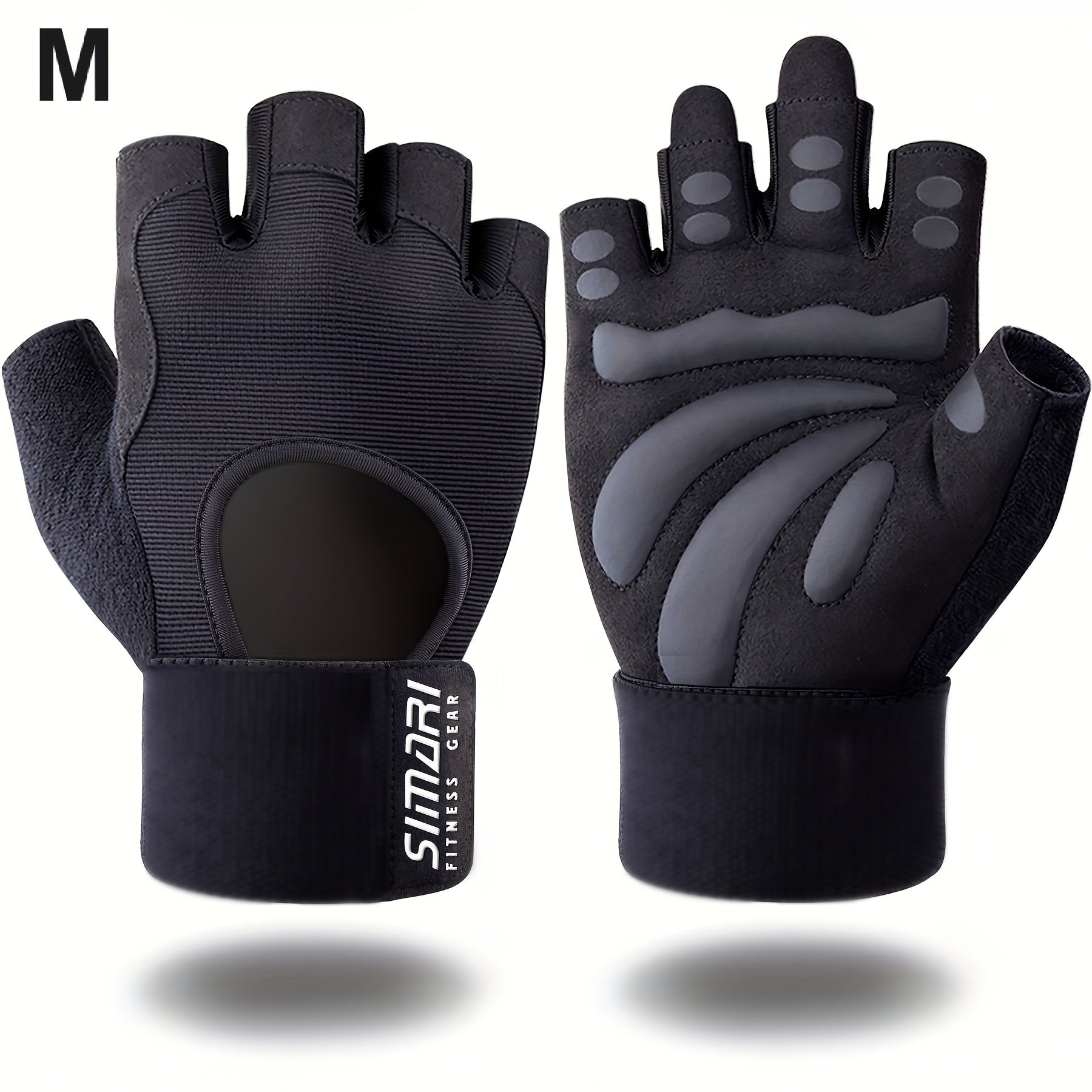Paire de gants de fitness avec support poignet et paume complète, offrant grip renforcé pour musculation, entraînement et sports indoor/outdoor.