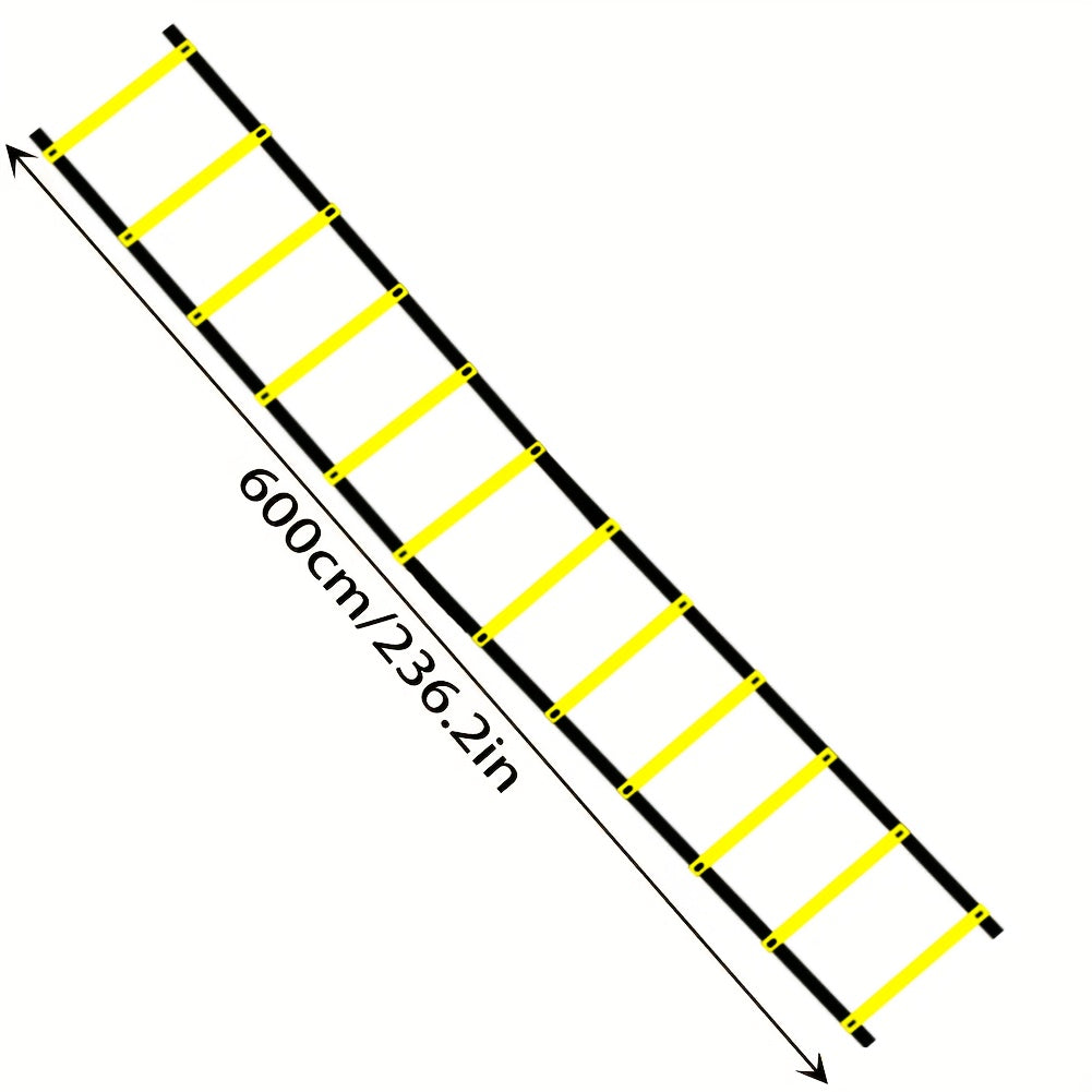 Agility Equipment 20-Step Ladder 10m/12-Step Ladder 6m/6-Step Ladder 3m Speed Ladder Training Ladder for Soccer, Speed, Rugby Fitness Foot Training