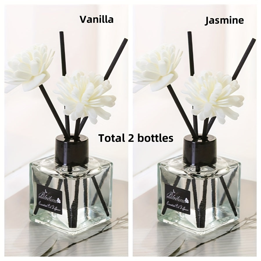 Set d’aromathérapie 2 bouteilles Différents parfums, diffuseur rotin efficace, choix variés pour créer ambiance relaxante et parfum agréable.