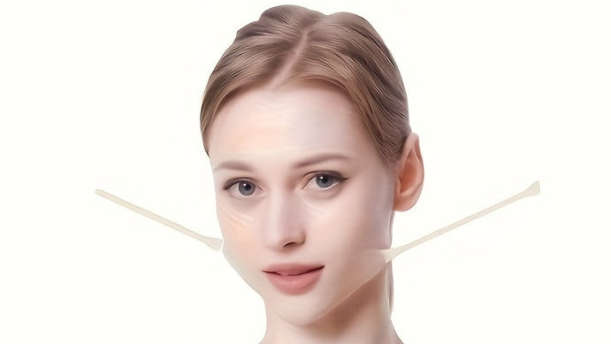 Lot de 20 bandes liftantes invisibles pour visage, 4 sangles élastiques réglables, remodelent cou, joues et double menton, réutilisables, beige clair et sans parfum.