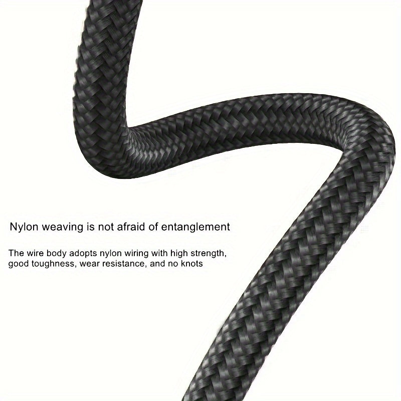 2pcs 3-in-1 Fast Charging Cable | Durable Nylon Braided, Compatible with iPhone, Samsung, Xiaomi, Oppo, Vivo, Redmi, OnePlus & More, Supports USB Charging, 10W Output Power