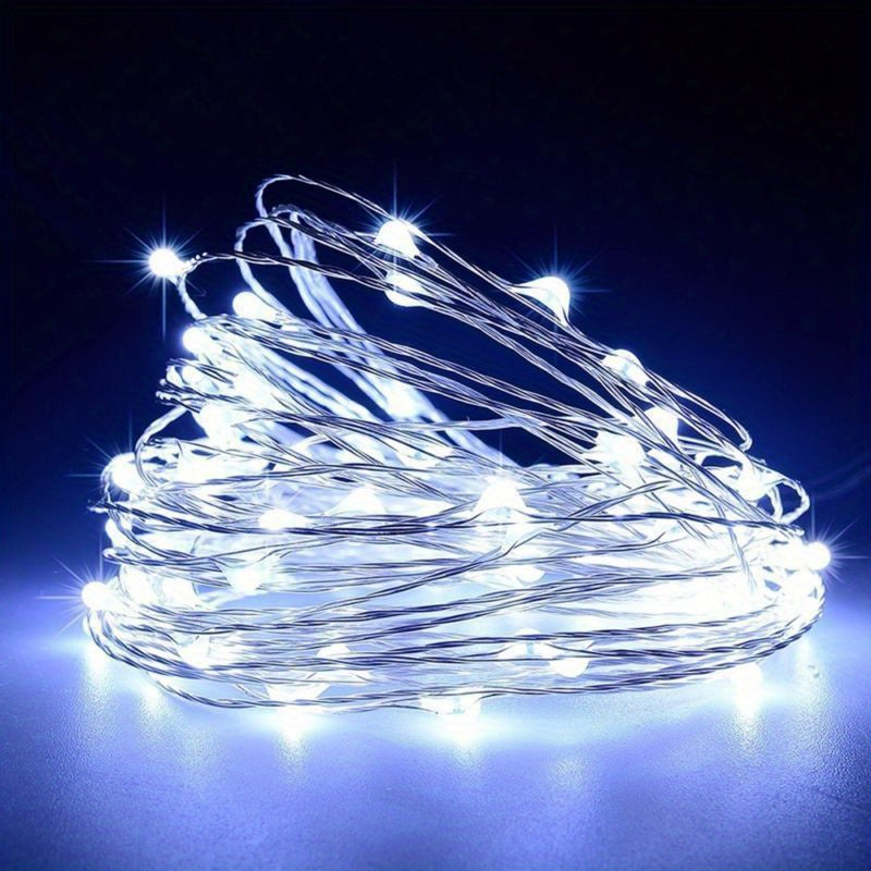 Guirlande lumineuse 50/100 LED, décoration chambre, fêtes, mariage ou Noël/Halloween, légère et durable, idéale ambiance et éclairage décoratif.
