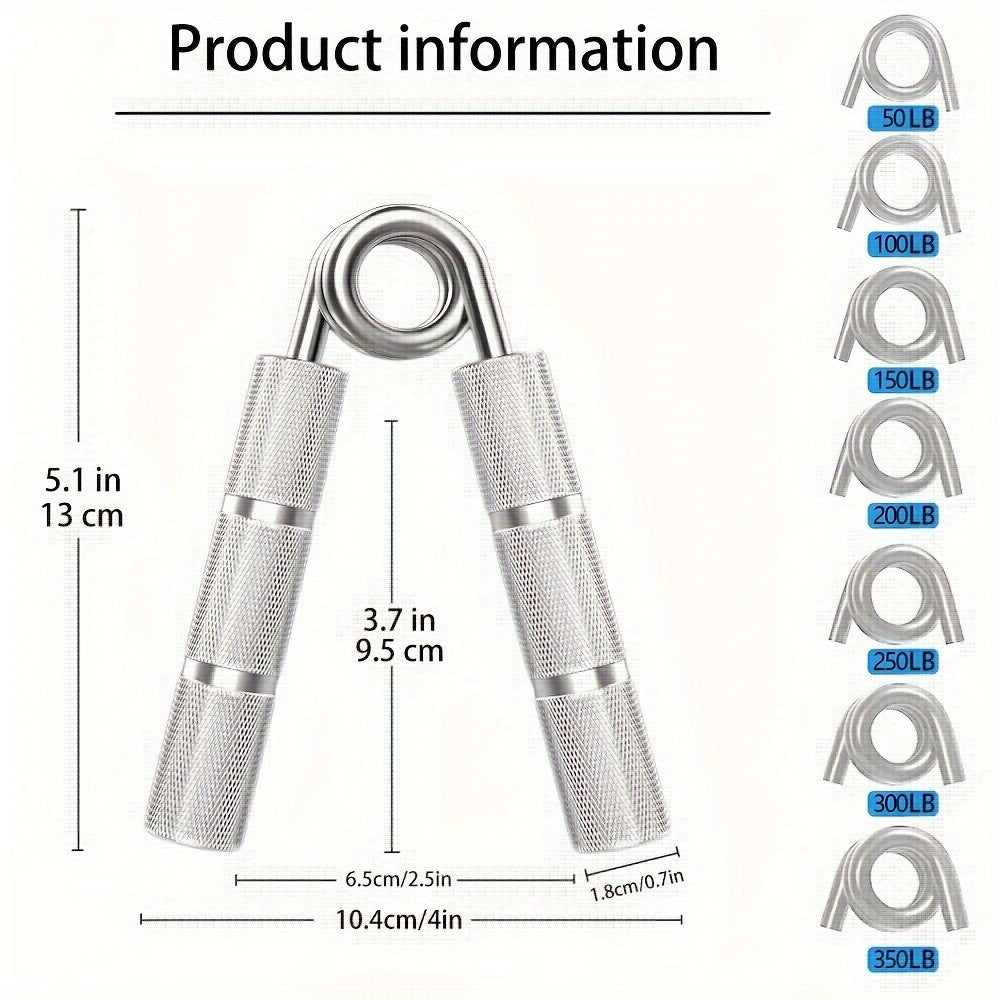 Gripper métallique main 22,68‑158,76 kg, entraîne poignets et avant-bras, renforcement préhension et muscles de la main.