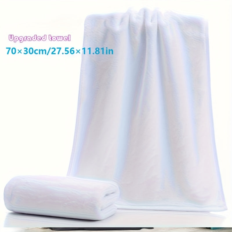 Lot de 4 serviettes de bain surdimensionnées, douces et absorbantes, séchage rapide, 70×30 cm, idéales maison ou hôtel, texture moelleuse.