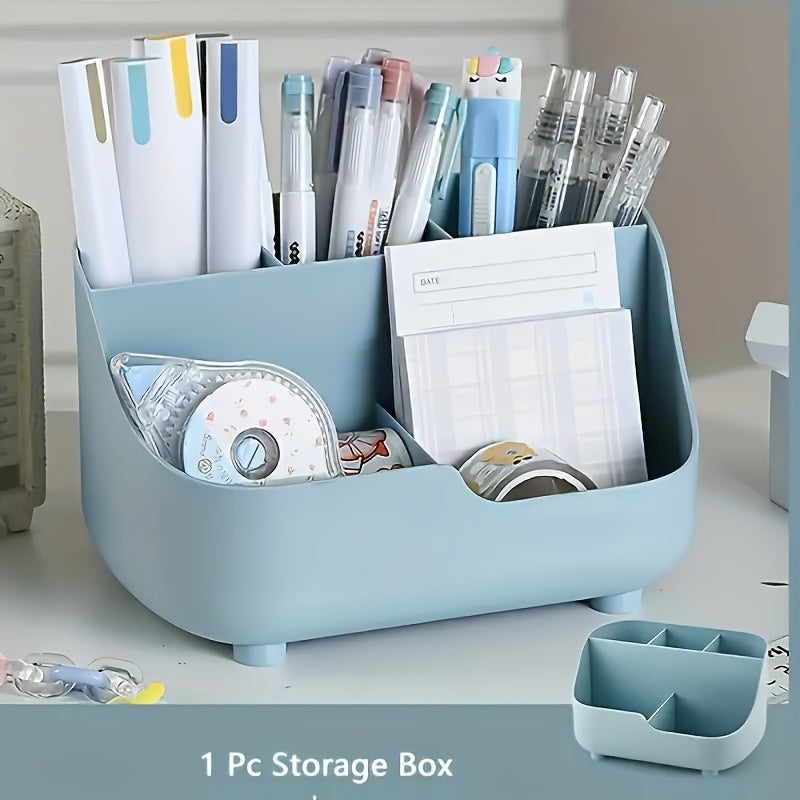 1 Large-capacity Simple Solid-color Five-grid Desktop Storage Multi-functional Storage Box Material Desk Storage Box