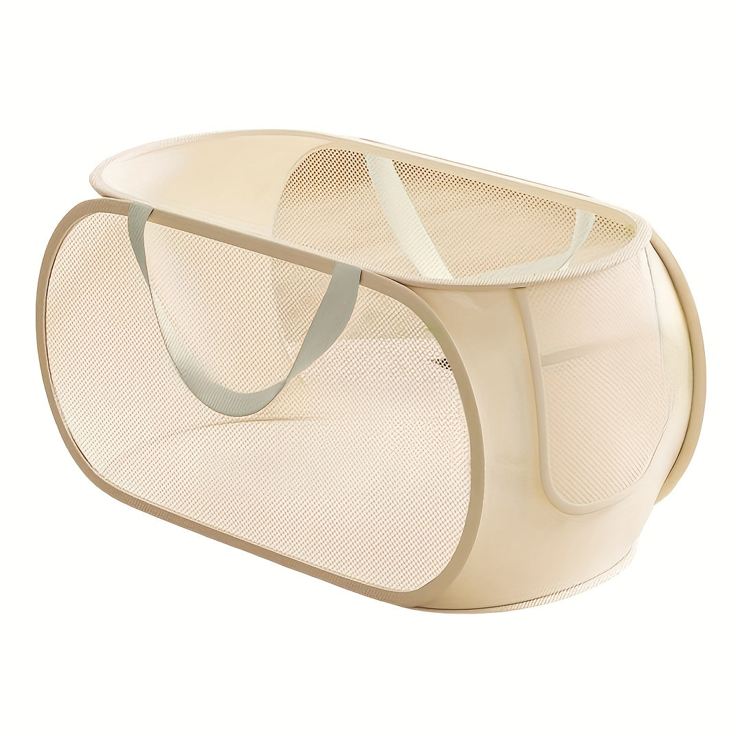 1pc Large Capacity Toy Storage Basket - Transparent Fabric Organizer with Divided Compartments, Easy to Find Items, Ideal for Living Room, Playroom, or Bedroom, Toy Organization | Playroom Storage | Durable Storage Basket