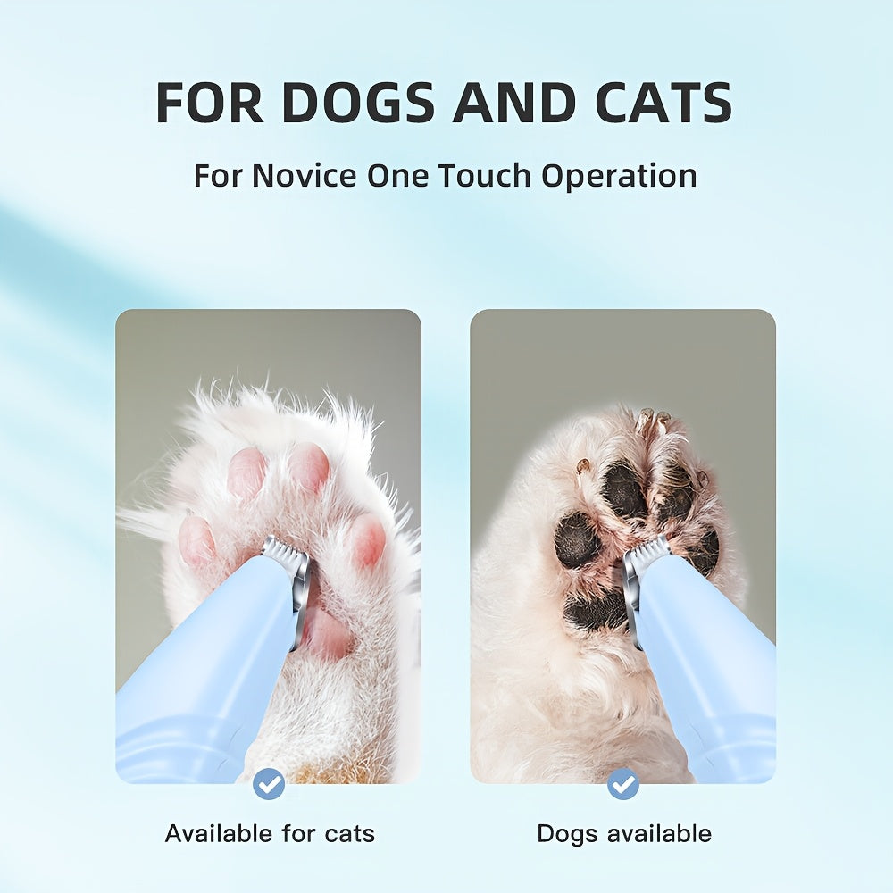 Tondeuse sans fil pour chiens et chats, faible bruit. Utilisation sèche/humide, idéale pour petites races, coupe sans douleur des pattes et du visage.