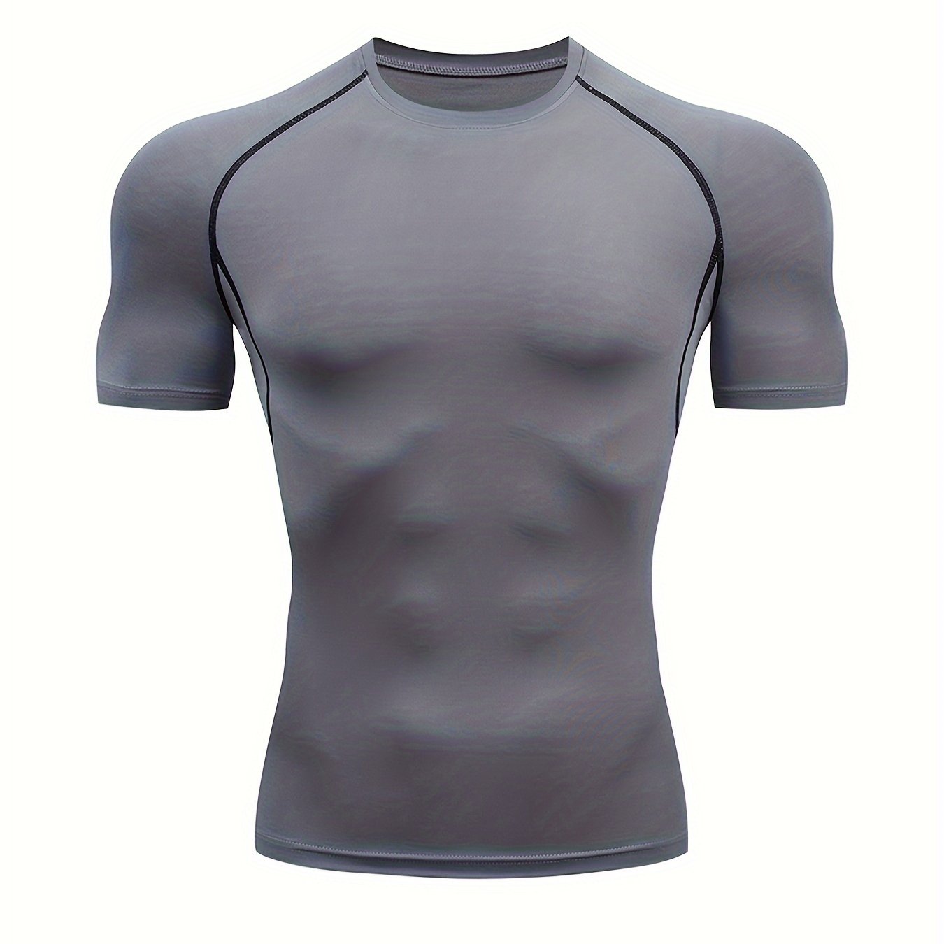 T-shirt de compression homme haute élasticité, respirant et séchage rapide, manches courtes, idéal pour le gym et activités extérieures.