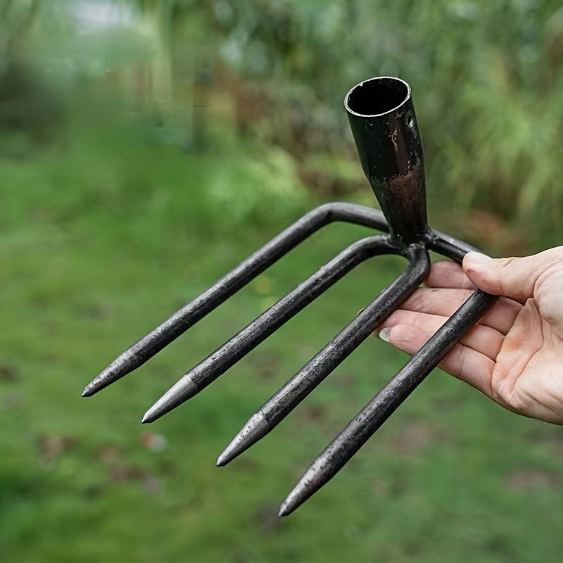 مجرفة فولاذية متينة رباعية الأسنان بدون مقبض، أداة يدوية متعددة الأغراض لإزالة الأعشاب الضارة والحفر والزراعة - مثالية للبطاطا الحلوة والفول السوداني - آلة حرث الحدائق المعدنية