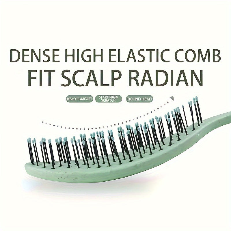 Peigne coiffure oval ajouré, démêlage facile pour cheveux secs ou mouillés, design ergonomique et pratique.