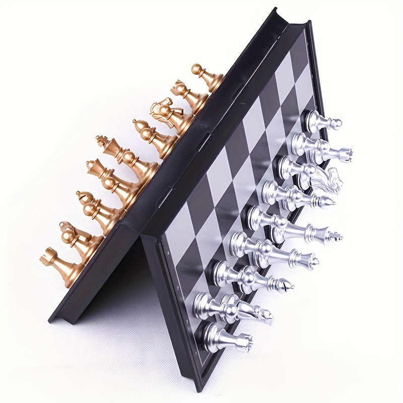 Elegant Golden &amp; Silvery Plastic Chess Set - Perfect for Parties, Family Gatherings Holiday Fun Perfect for New Year, Christmas, Birthdays Valentine'S Day Gifts