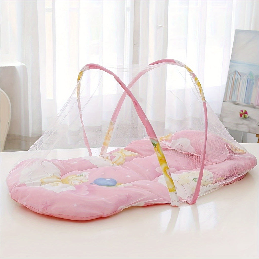 Moustiquaire pliable, structure alliage, maille polyester 100 %, anti-chute, facile à nettoyer, sans assemblage, idéale pour lit et couchage.