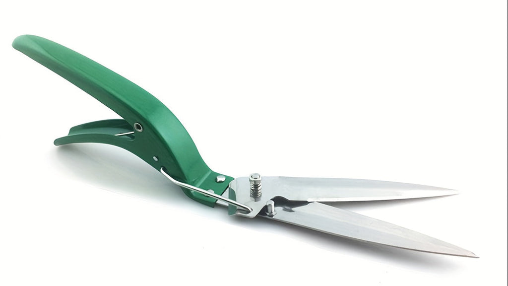 Cisaille de jardin en acier inoxydable Manuelle, design ergonomique, lame carbone précise, durable, idéale pour tondre, tailler et entretenir pelouses sans électricité.