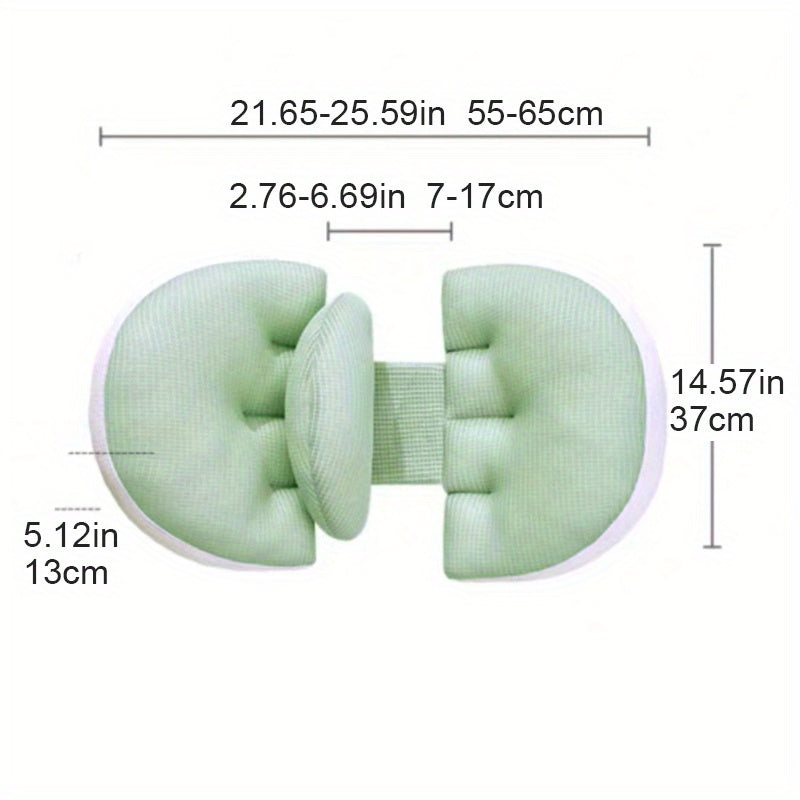 Coussin maternité ergonomique 2-en-1, réglable, soutien complet dos, ventre, hanches et taille, polyester doux, confort optimal pour femmes enceintes.