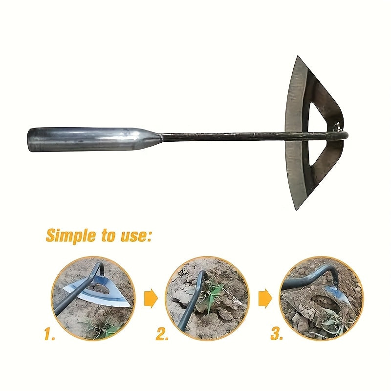 Premium All-Steel Hardened Hollow Hoe - Handheld Weeding Rake with Sharp Tines for Efficient Garden Maintenance, Durable &amp; Rust-Resistant, Ideal for Vegetable Gardens &amp; Garden Houses, Garden Hoe, Garden Tool, Rustresistant To