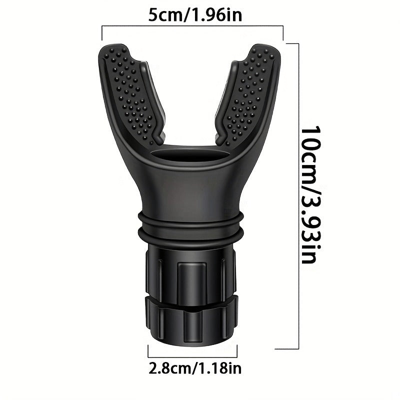 Entraîneur respiratoire réglable avec résistance ajustable, base antidérapante portable, embout ergonomique, améliore capacité pulmonaire pour adultes et sportifs.