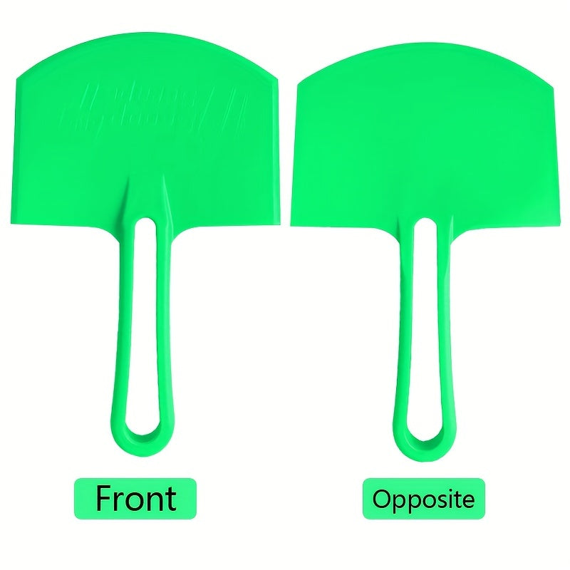 Truelle incurvée en acier inoxydable Outil épais en forme d’éventail pour plâtriers, ouvriers pétroliers, gratter cendres ou appliquer plâtre avec précision.