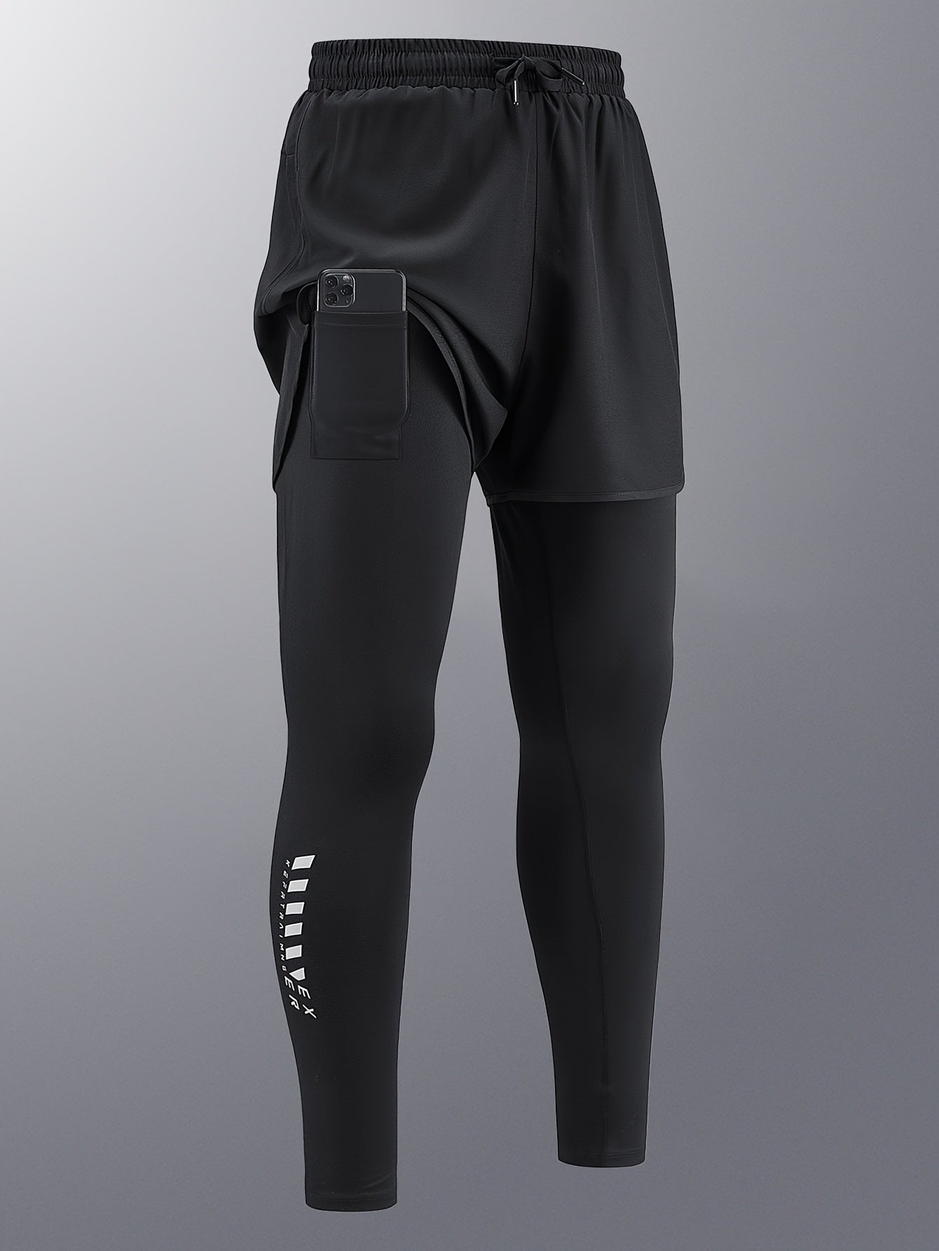 Pantalon de sport homme, séchage rapide, doublure intérieure, extensible avec poches, parfait pour course, basketball et entraînement.