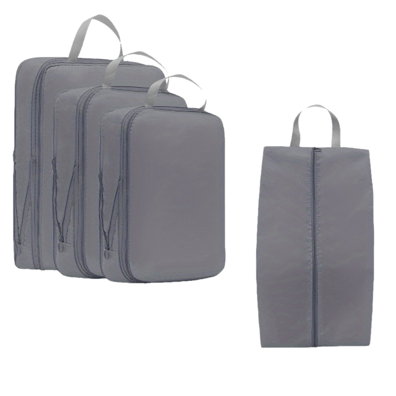 Sacs de rangement de voyage, étanches et portables, pour vêtements, chaussures et articles de toilette, facilitant l’organisation et le packing des bagages.