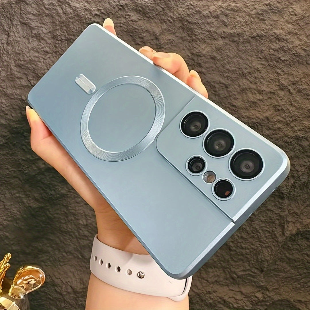 Coque transparente plaquée compatible charge magnétique sans fil, antichoc, pour Samsung Galaxy S20 à S23, offrant protection et style épuré.