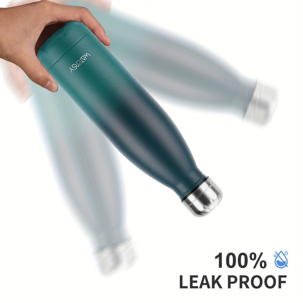 1pcs WATERSY 500ml/17oz Stainless Steel Drinking Bottle - Travel Thermal Flask - BPA-Free - Water Bottle, Stainless Steel Drinking Bottle - 24 Hours Cold &amp; 12 Hours Warm - Leak-Proof - Thermal Sport Bottles, 2 sealing rings a