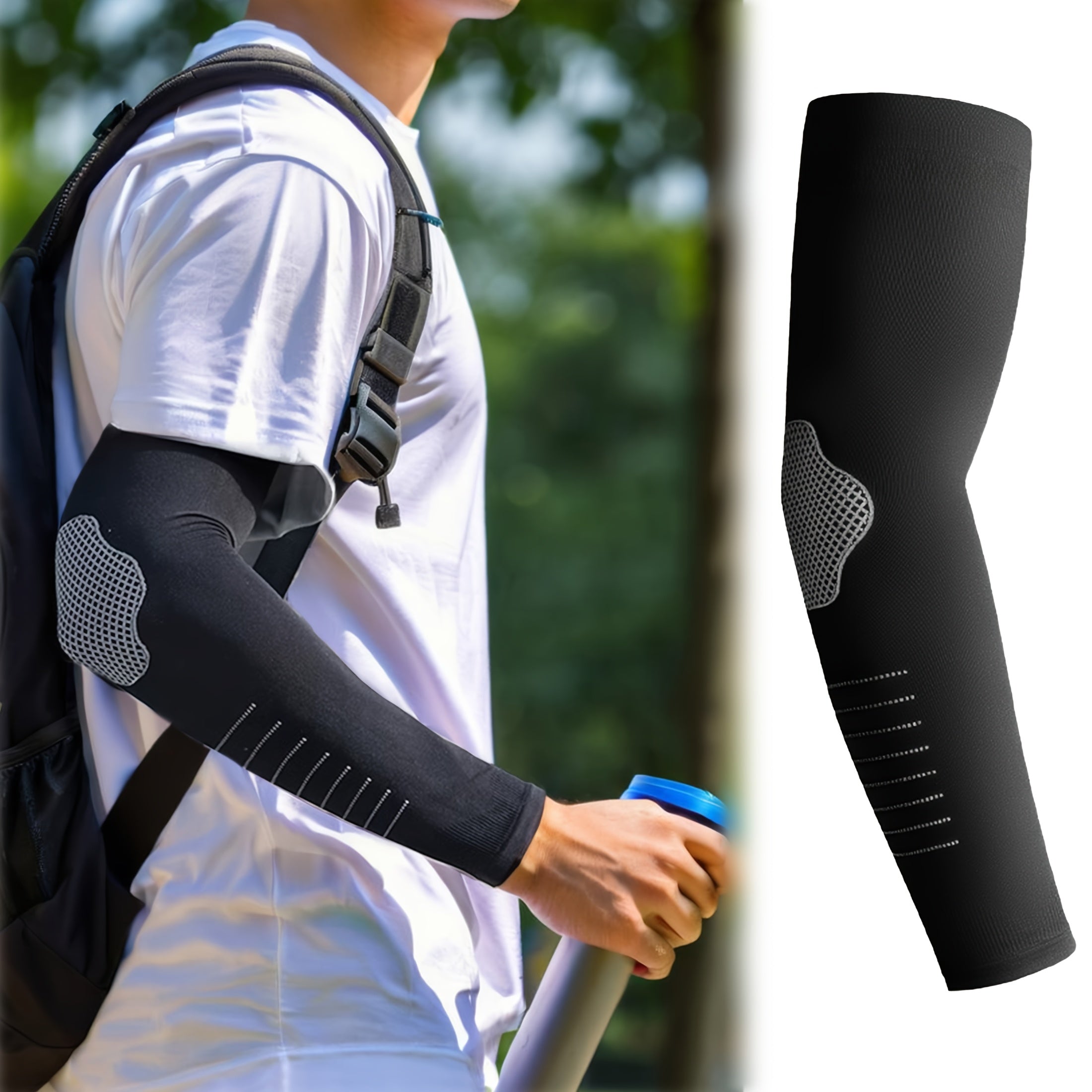 A Pair of Solid Color New High Elastic Arm Sleeves Suitable for Outdoor Sports And Daily Life