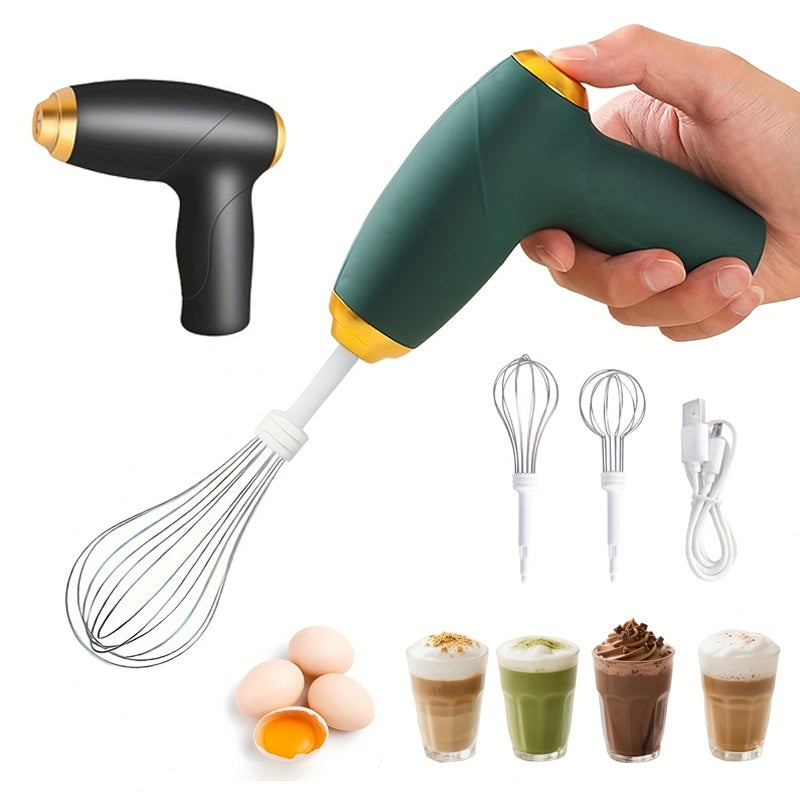 Handheld Electric Eggbeater &amp; Whisk - USB Rechargeable, Cordless, Portable, Lightweight, Easy-to-Use Hand Mixer for Baking Cakes, Muffins - Ideal for Home Bakers &amp; Professionals, Cake Mixing, Muffin Preparation, Compact Design