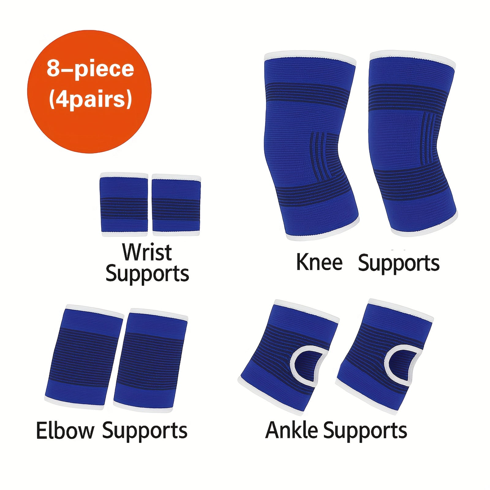 8pcs/set, 10pcs/set, all season equipment fitness combination set, sports knees, elbows, wrists, palms, fitness ankles, adult football and basketball training