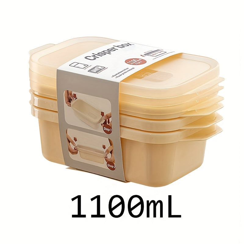 3psc Thickened Transparent Sealed Fresh-Keeping Box Rectangular Freezer Storage Container Plastic Microwave Food Grade Storage Box
