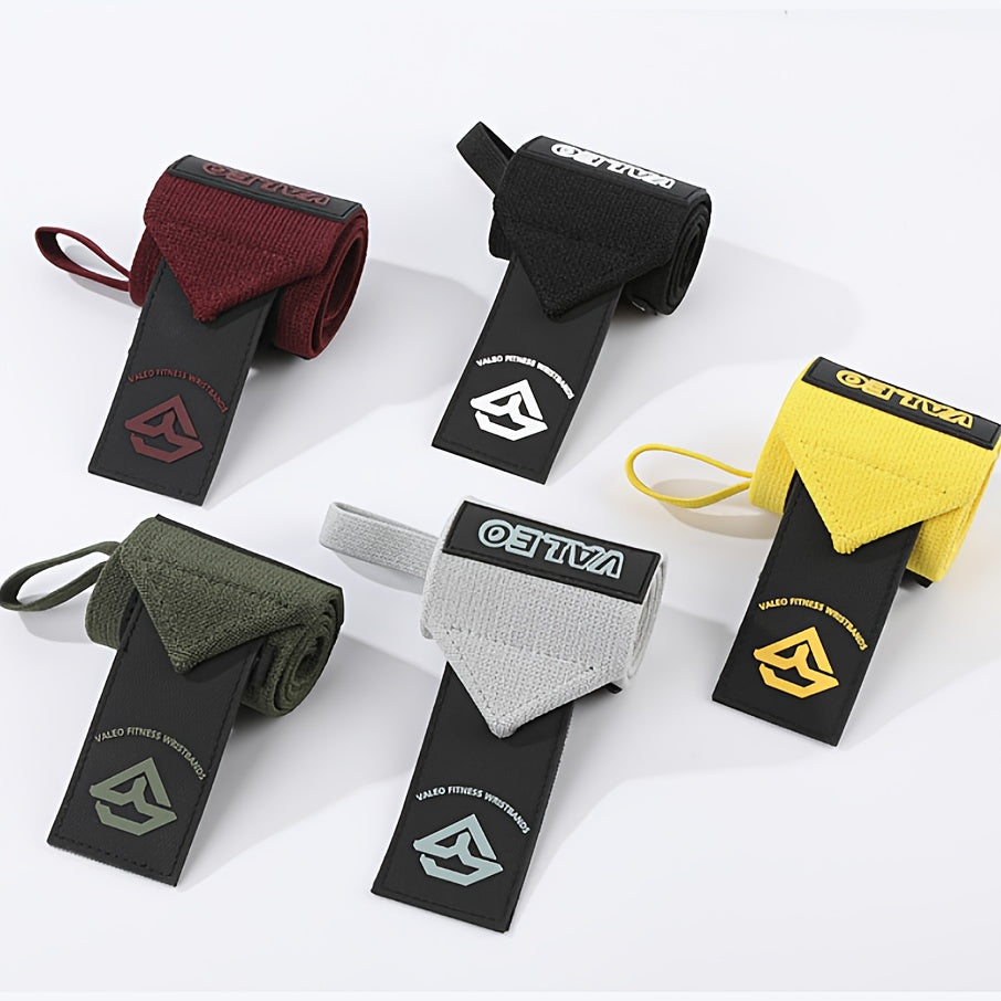 زوج واحد من أحزمة المعصم المرنة من VALEO لرفع الأثقال وتمارين الصالة الرياضية - أربطة معصم قابلة للتنفس مع حلقة للإبهام، وعلامات تبويب يسار/يمين وأبازيم قابلة للتعديل، ودعم لاتكس سميك لرفع الأثقال، والرفعات المميتة - تصميم للجنسين للرجال والنساء