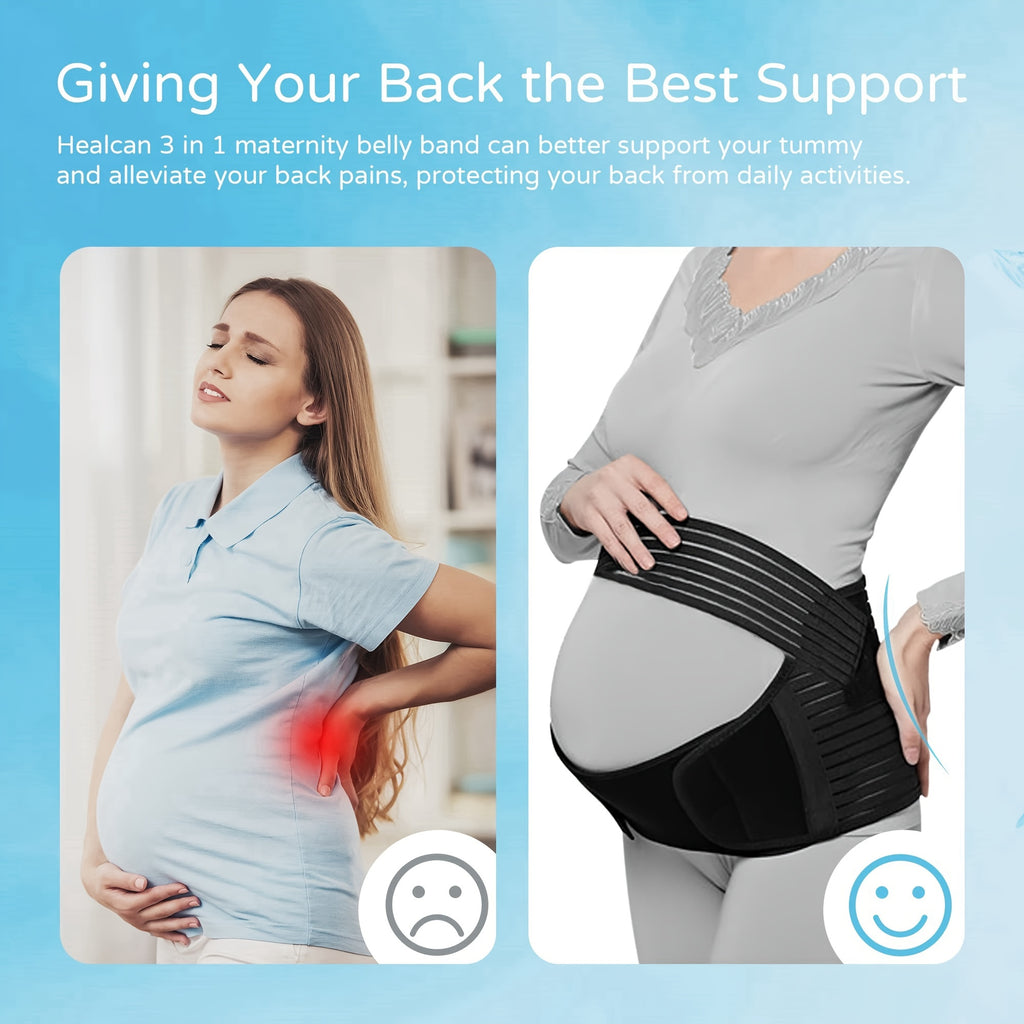 Ceinture de soutien ventre pour femmes, grossesse et post-partum, maintien abdominal solide, contrôle doux de la taille, confortable et ajustable.