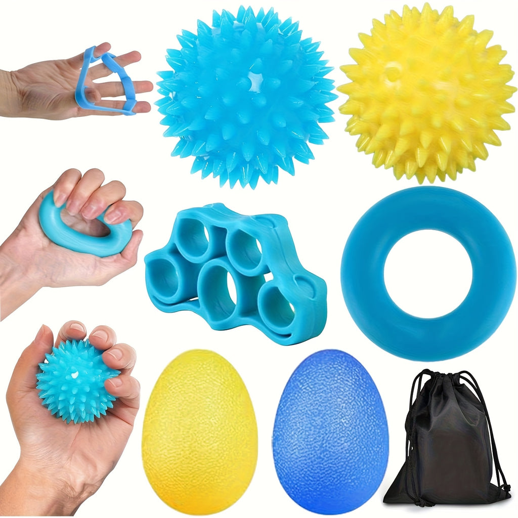 Lot de 4 balles d'exercice pour mains, en PC et ABS, idéales pour renforcer la prise, soulager l'arthrose et améliorer la motricité.