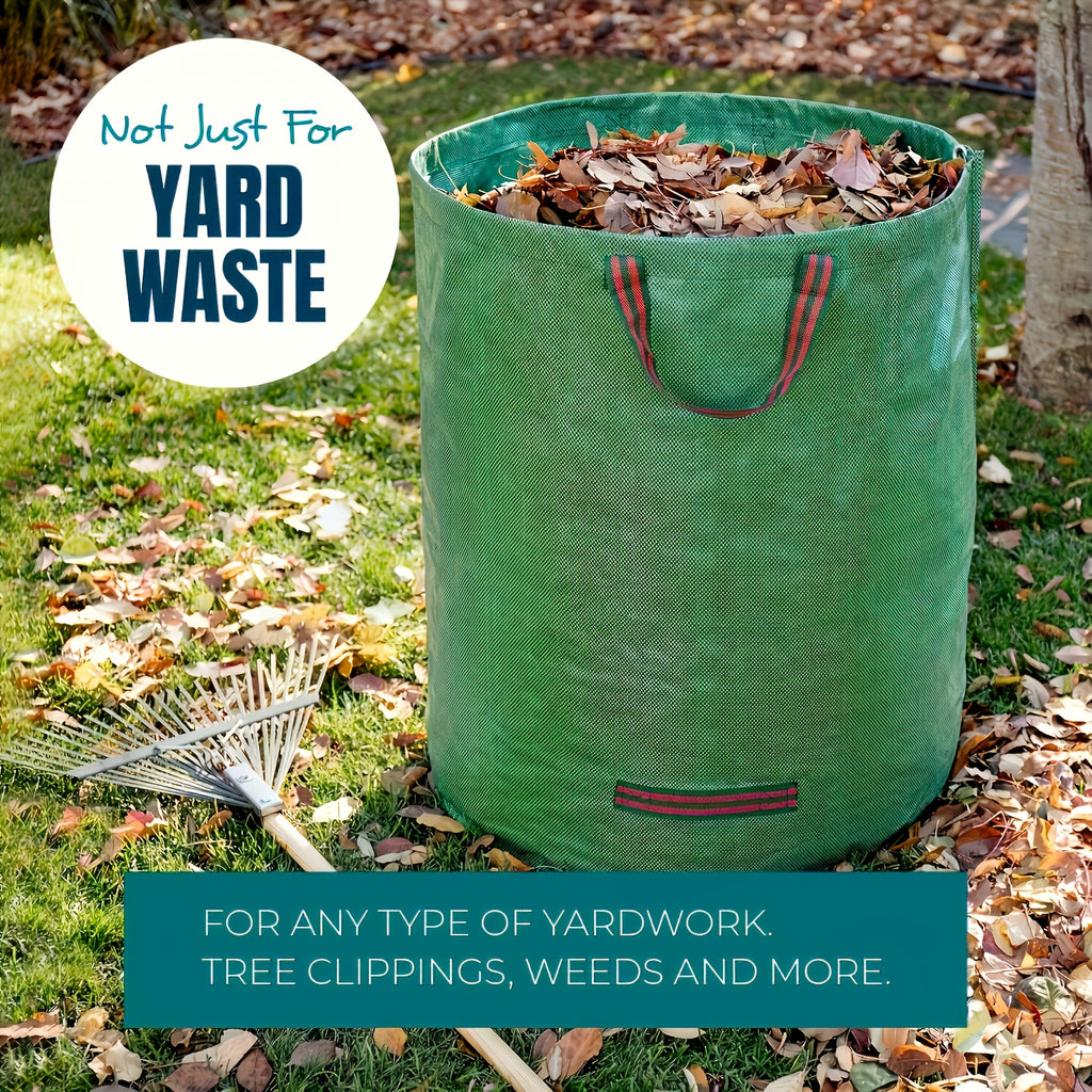 120L Outdoor Garden Leaf Collection Bag, Suitable for Lawns, Pools &amp; Yard Waste Laundry and Miscellaneous Items, Outdoor Leaf Bag, Garden Waste Bag with Lid, Reusable Garden Waste Bags, Heavy Duty Garden Bag, Gardening Bags,