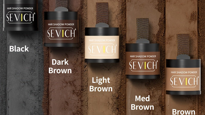 Kit poudre ombre cheveux Sevich avec pinceau, applique uniformément, camoufle instantanément racines et ligne capillaire, effet naturel et waterproof.