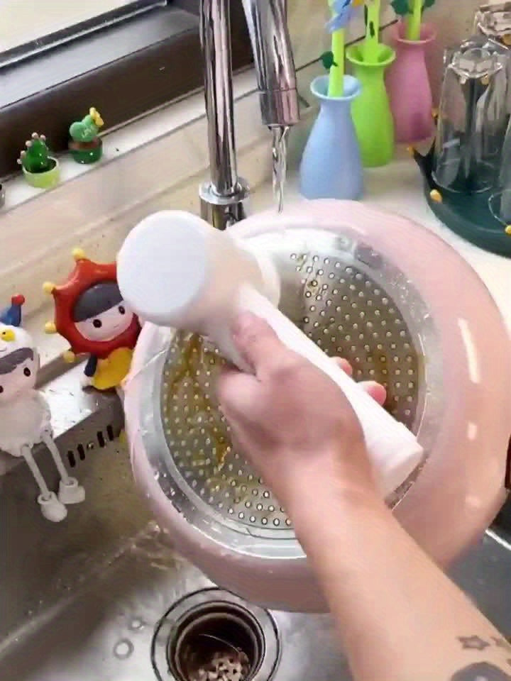 Laveur électrique portable : 5 brosses interchangeables pour baignoires, sols, carrelages, plaques, vitres et éviers. Nettoyage facile et efficace.