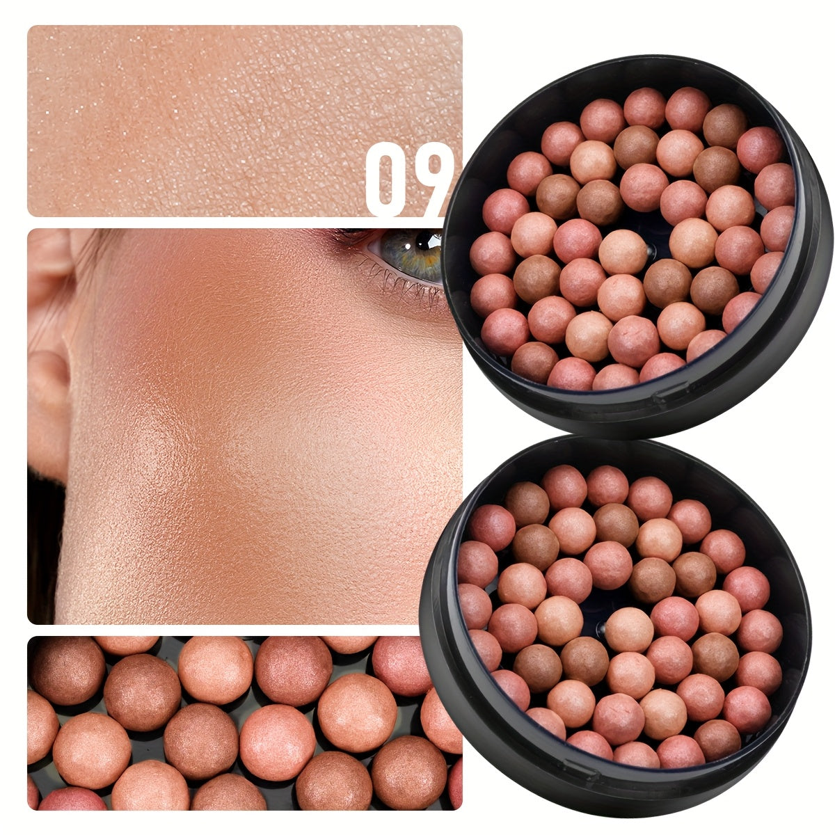 Blush roller à texture riche, fini brillant et mat, livré avec pinceau, crée un effet tridimensionnel éclatant, parfait maquillage quotidien et soirées.