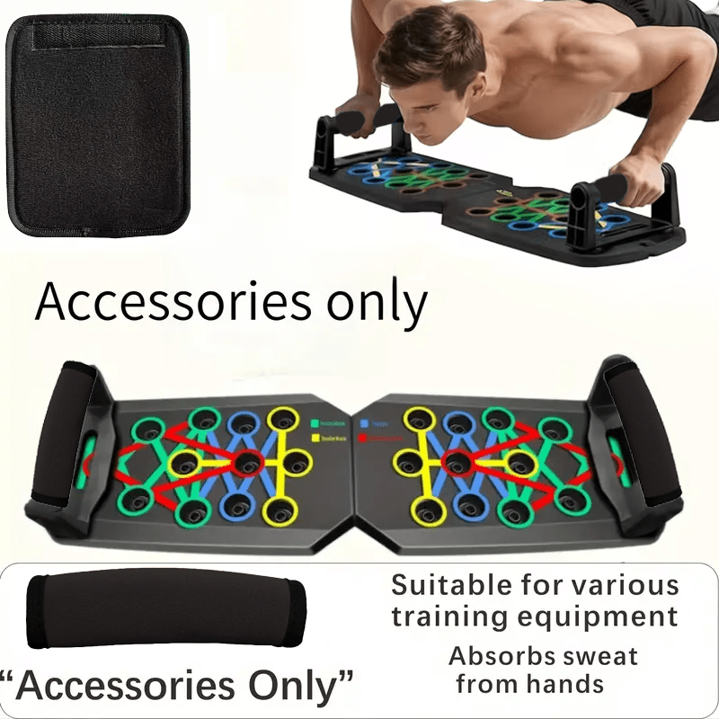 Équipement de renforcement pliable et antidérapant, améliorant la force poitrine-épaules, résistant à la transpiration, idéal pour entraînements en salle ou en extérieur.