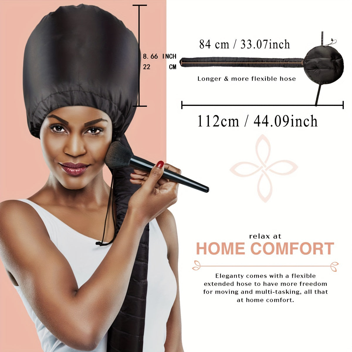 Soft Bonnet Hood Hair Dryer Attachment with Headband - Heat-Resistant Hair Drying Cap, Deep Conditioning &amp; Styling for Relaxed Textured Hair, No Electricity Needed, Christmas Decorations