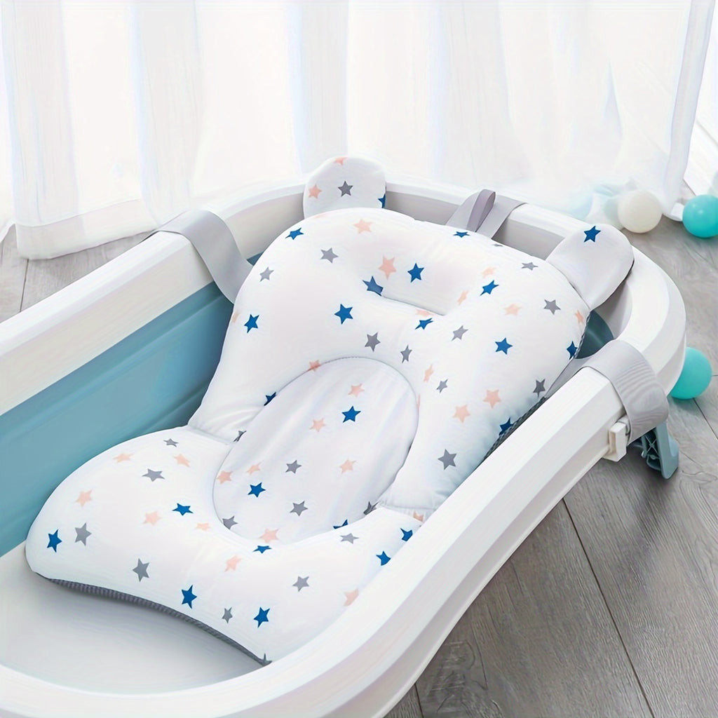 Siège de bain bébé PanLynner, filet antidérapant 0-3 ans, coussin doux en polyester avec sangle de sécurité pour nourrisson et tout-petit.