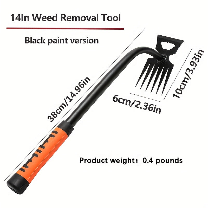 Désherbeur manuel à long manche robuste Acier manganèse durable, lame tranchante pour éliminer racines, idéal pour pelouses, potagers, fermes et aménagement paysager professionnel.