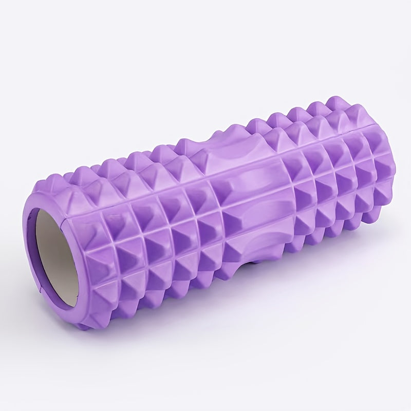1pc EVA Foam Massage Roller for Yoga & Pilates, Medium Firmness, Manual Operation, Fitness Back Exercise Tool, Mobility Improvement, Gym Training Accessory - Black, Blue, Purple