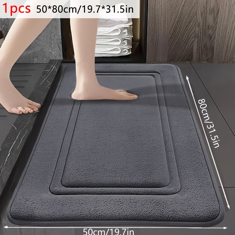 1pc Quick-Dry Bath Mat - Non-Slip Bathroom Mat with Geometric Pattern, Machine Washable Bath Mat, Soft Cushioned Floor Mat for Shower, Kitchen, Laundry, Bedroom - Beige/Neutral Colors, Durable Polyester Bathroom Decor, Bath M